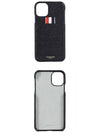 Pebbled Calfskin iPhone 11 Phone Case Black - THOM BROWNE - BALAAN.