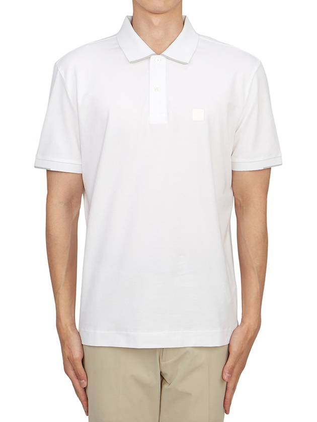 Men's Logo Patch Short Sleeve Polo Shirt White - CP COMPANY - BALAAN 2