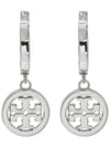 Miller Pave Hoop Earrings Silver - TORY BURCH - BALAAN 5