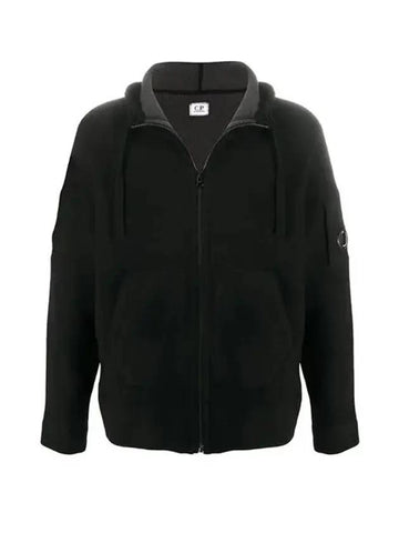 Men's Lens Wool Hooded Jacket Black - CP COMPANY - BALAAN 1