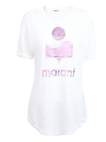 Coldy Linen Women's Short Sleeve TShirt TS0004FA A1N10E PKWH - ISABEL MARANT - BALAAN 1