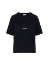 Rive Gauche Short Sleeve T-Shirt Black - SAINT LAURENT - BALAAN 2