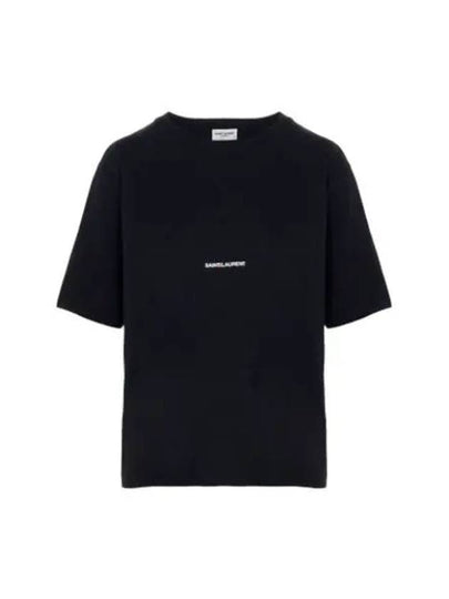 Rive Gauche Short Sleeve T-Shirt Black - SAINT LAURENT - BALAAN 2