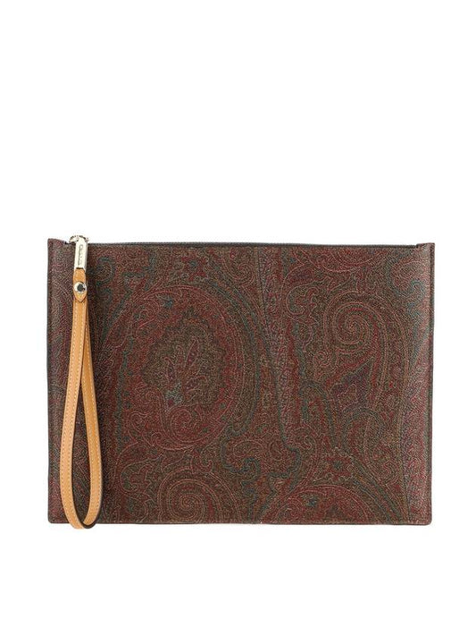 Women’s Paisley Jacquard Fabric Clutch Bag Brown - ETRO - BALAAN 2