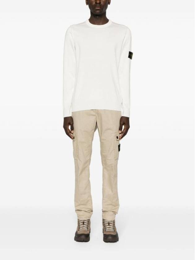 Crewneck Soft Cotton Knit Top White - STONE ISLAND - BALAAN 6