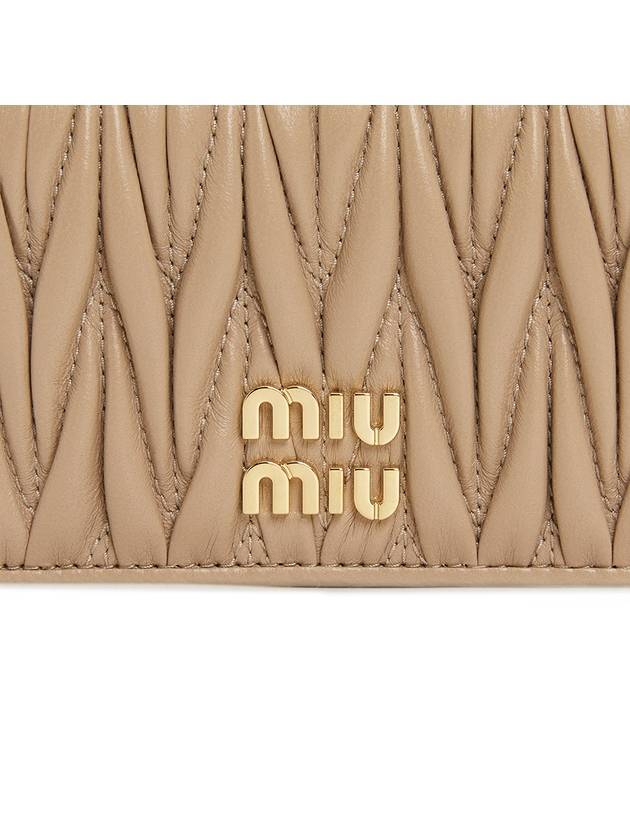 Matelasse Nappa Leather Card Wallet Beige - MIU MIU - BALAAN 6