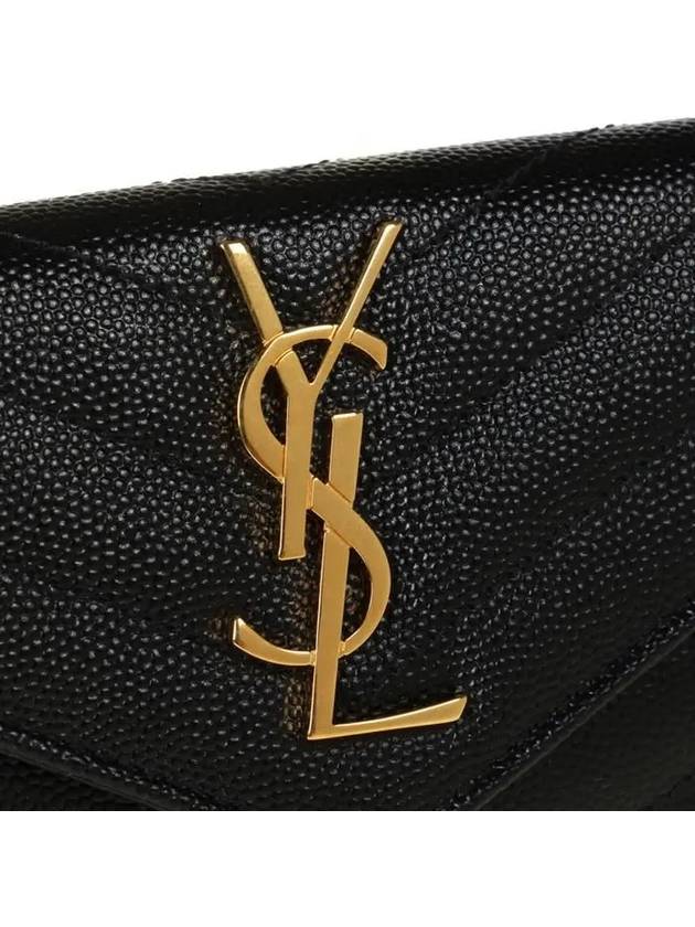 Monogram Envelope Small Half Wallet Black Gold - SAINT LAURENT - BALAAN 8