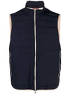 Men's Quilted Feather Down Vest Navy - BRUNELLO CUCINELLI - BALAAN 1