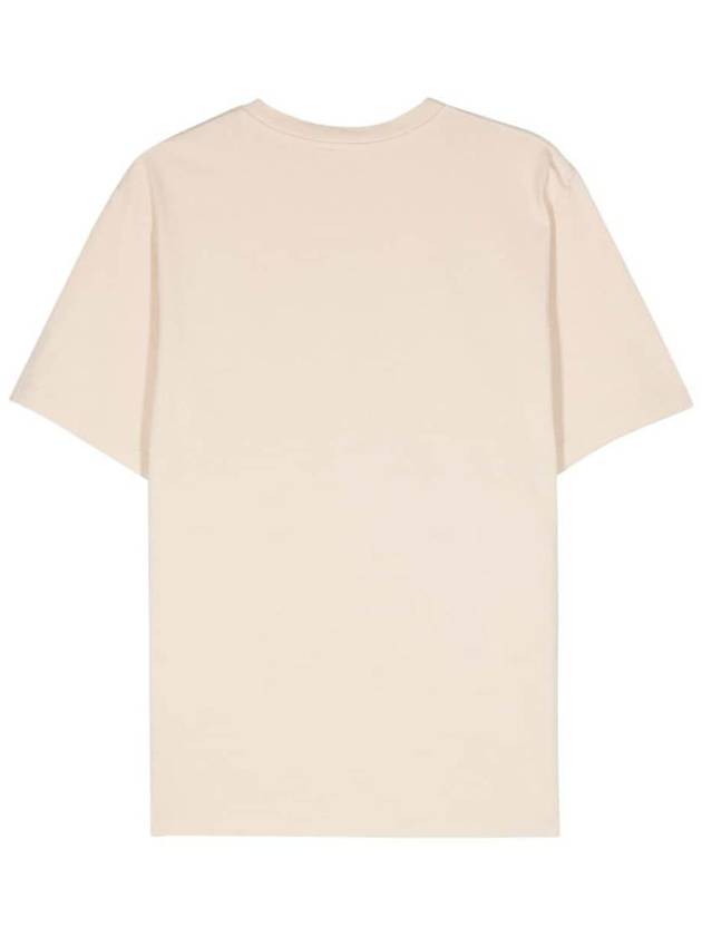 Surfing Foxes Logo Print Short Sleeve T-Shirt Beige - MAISON KITSUNE - BALAAN 3