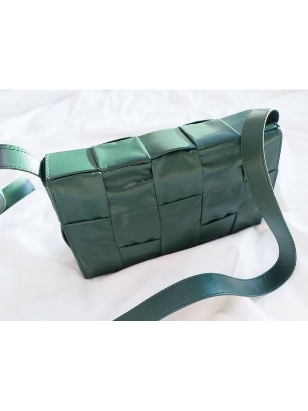 Intrecciato Triangle Buckle Cassette Cross Bag Dark Green - BOTTEGA VENETA - BALAAN 6