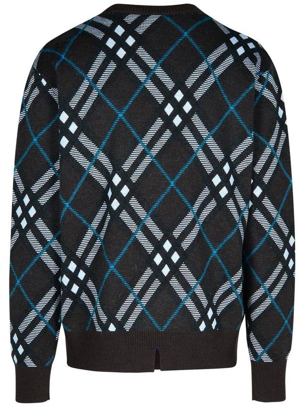 Burberry 'Check' Green Wool Sweater - BURBERRY - BALAAN 3