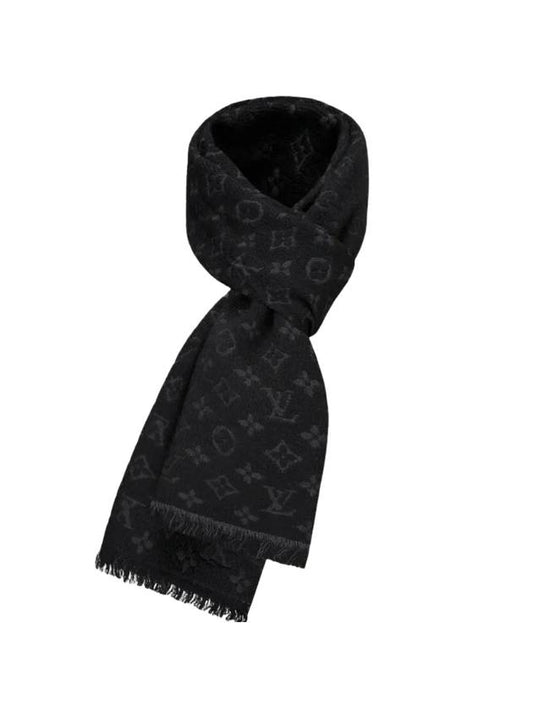 Monogram Classic Wool Scarf Black - LOUIS VUITTON - BALAAN 1