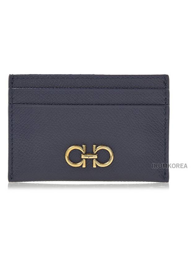 Gancini Card Wallet Blue - SALVATORE FERRAGAMO - BALAAN 2