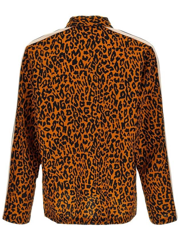 Leopard Print Linen Blend Coat PMBD056S24FAB0022010 - PALM ANGELS - BALAAN 3