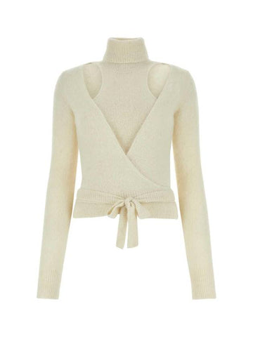 Alpaca Blend Turtleneck Ivory - GANNI - BALAAN 1