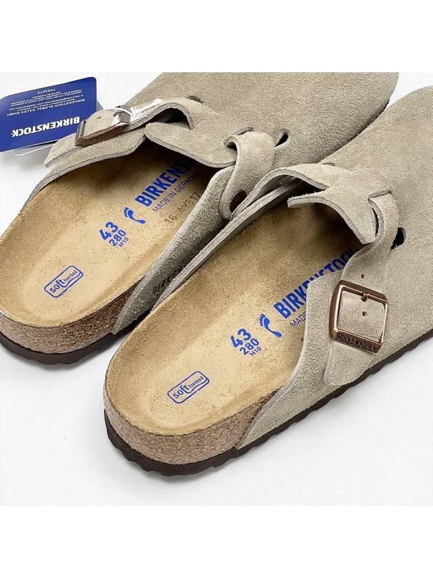 Boston Soft Footbed Suede Medium Narrow Slippers Taupe - BIRKENSTOCK - BALAAN 8