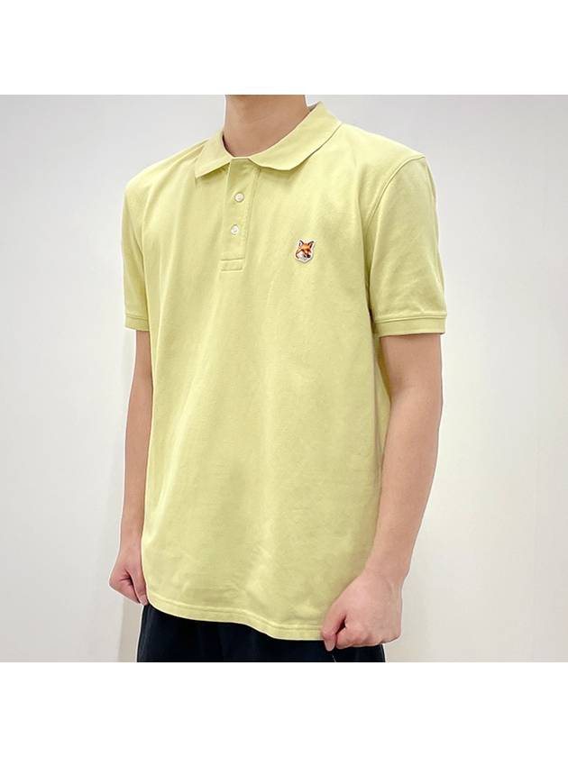 Fox Head Patch Cotton Polo Shirt Yellow - MAISON KITSUNE - BALAAN 4