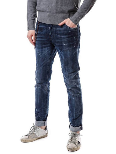 Ladder Patch Breach Spot Cool Guy Fit Jeans Blue - DSQUARED2 - BALAAN 1