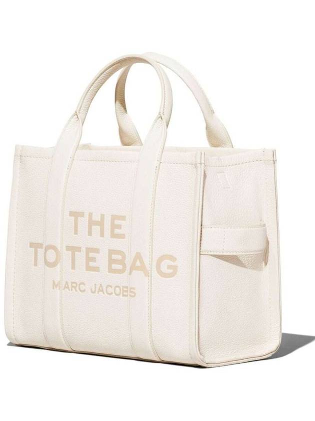 Logo Medium Leather Tote Bag Ivory - MARC JACOBS - BALAAN 4