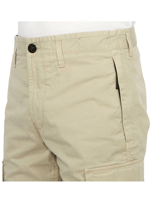 Wappen Cargo Bermuda Shorts Beige - STONE ISLAND - BALAAN 8