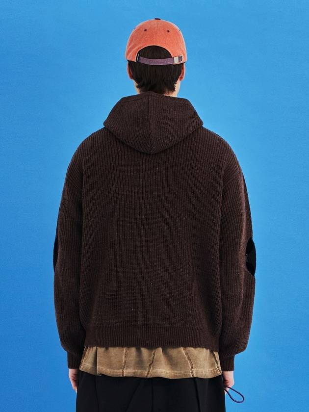 Whole argyle knit hood brown - UNALLOYED - BALAAN 3