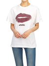 Lips Embroidered Logo Short-Sleeved T-Shirt White - ISABEL MARANT - BALAAN 8