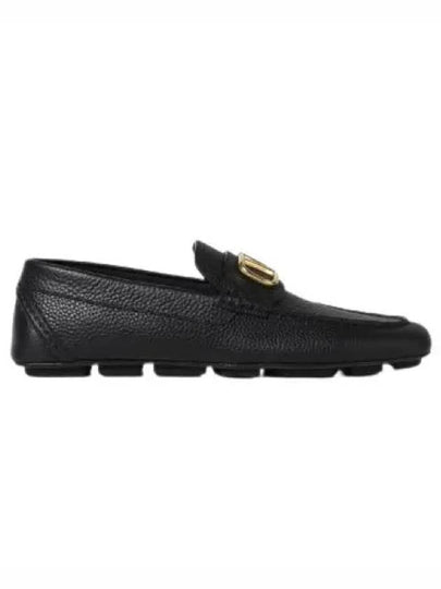 V Logo Leather Loafers Black - VALENTINO - BALAAN 2