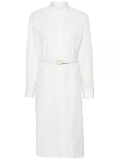 Cotton Poplin Midi Dress White - FENDI - BALAAN 2