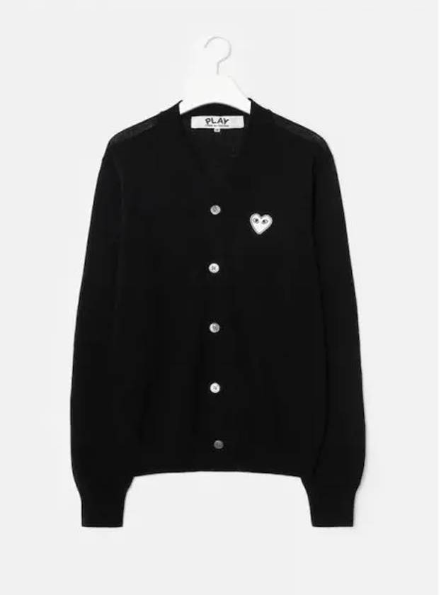 Unisex White Heart Waffen Spring Fall Cardigan Black Domestic Product GM0024010930464 - COMME DES GARCONS PLAY - BALAAN 1