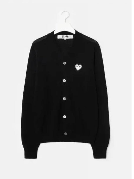 Men s White Heart Waffen Spring Fall Cardigan Black Domestic Product - COMME DES GARCONS PLAY - BALAAN 1