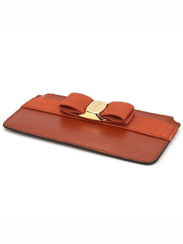 New Vara Bow Zipper Card Wallet Red - SALVATORE FERRAGAMO - BALAAN 4