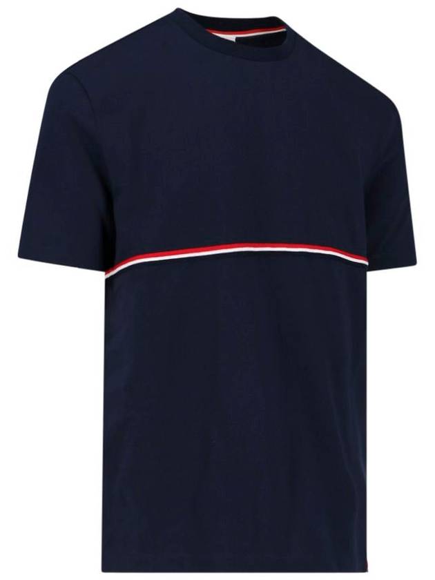 Midweight Jersey Short Sleeve T-Shirt Navy - THOM BROWNE - BALAAN 4