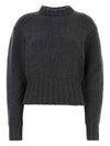 Crew Neck Wool Knit Top Grey - ALEXANDER MCQUEEN - BALAAN 1