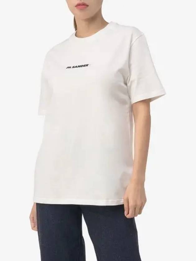 Logo Print Short Sleeve T-Shirt White - JIL SANDER - BALAAN 2