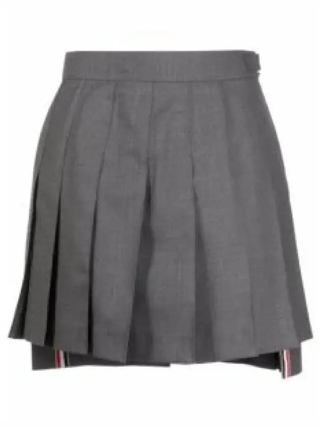 RMB Wool Mini Pleated Skirt Grey - THOM BROWNE - BALAAN 2