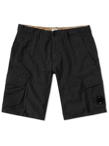 Lens Wappen Cargo Shorts Black - CP COMPANY - BALAAN 1