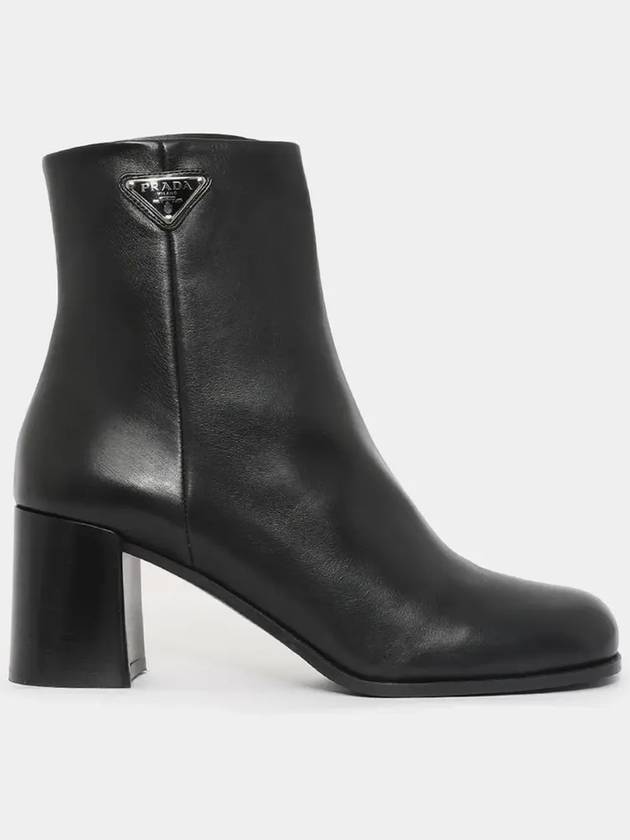 Triangular logo leather ankle women s boots 1T232N 070 F0002 - PRADA - BALAAN 3