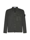 Old Treatment Garment Dyed Overshirt Jacket Dark Green - STONE ISLAND - BALAAN 2