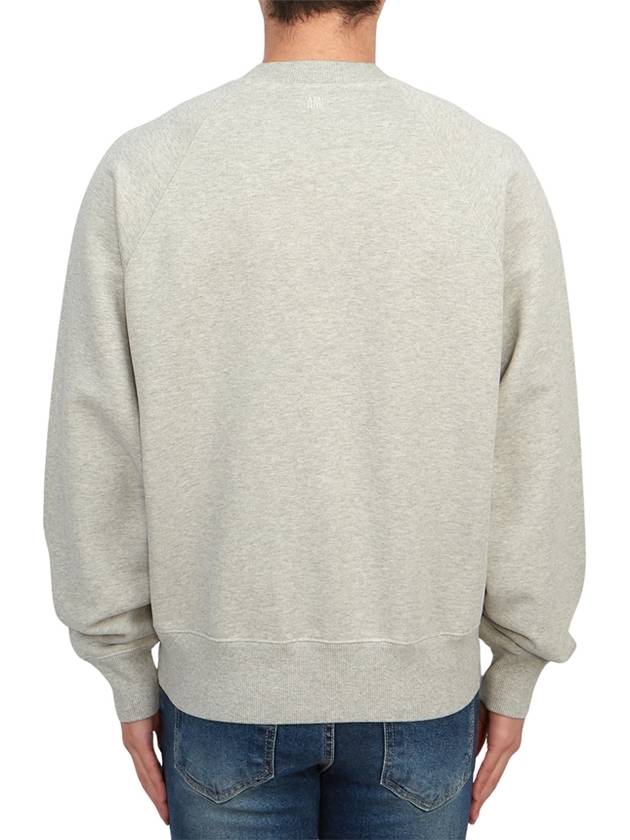 Cotton Heart Logo Sweatshirt Grey - AMI - BALAAN 4