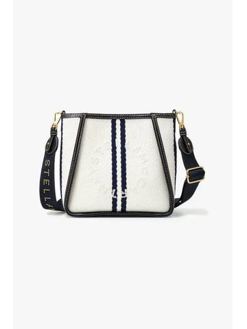 STELLA McCARTNEY LOGO RIDER CANVAS SHOULDER BAG WHITE - STELLA MCCARTNEY - BALAAN 1