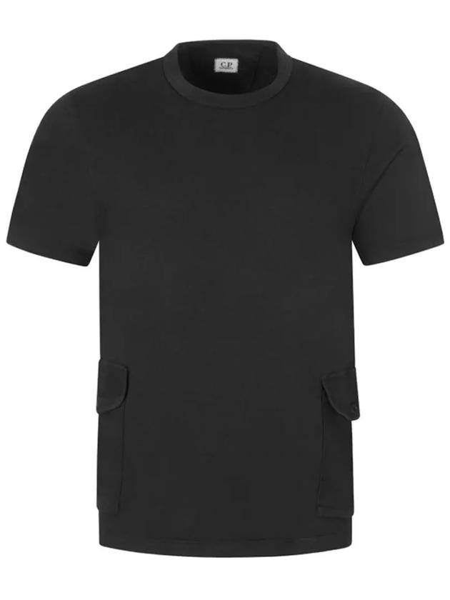 Lens Side Pocket Short Sleeve T-Shirt Black - CP COMPANY - BALAAN 3