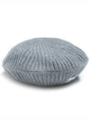 logo rib edge wool beret Paloma melange - GANNI - BALAAN.