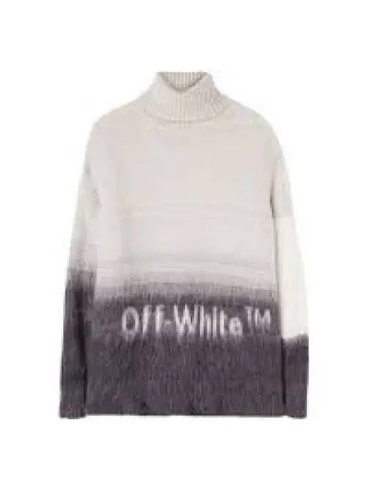 women's logo print gradient knit top white black - OFF WHITE - BALAAN 2