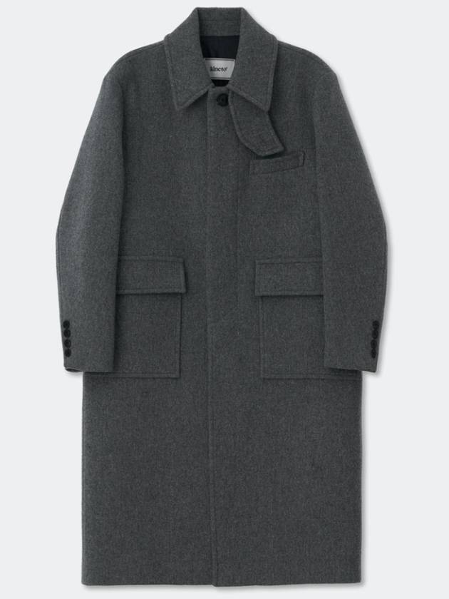 Oversized Out Pocket Felt Mac CoatGrayW - KINETO - BALAAN 3