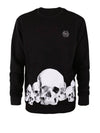 Skull Print Cotton Sweatshirt Black - PHILIPP PLEIN - BALAAN 1