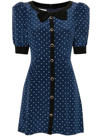 Alessandra Rich Polka Dot Print Mini Dress Clothing - ALESSANDRA RICH - BALAAN 1