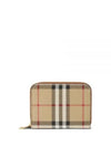 Check Leather Coin Wallet Beige - BURBERRY - BALAAN 2