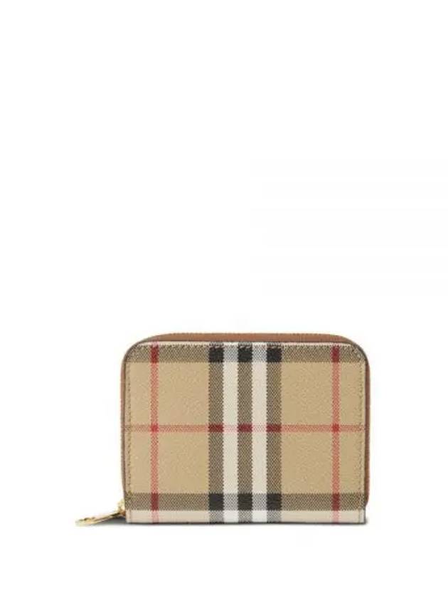 Check Leather Coin Wallet Beige - BURBERRY - BALAAN 2