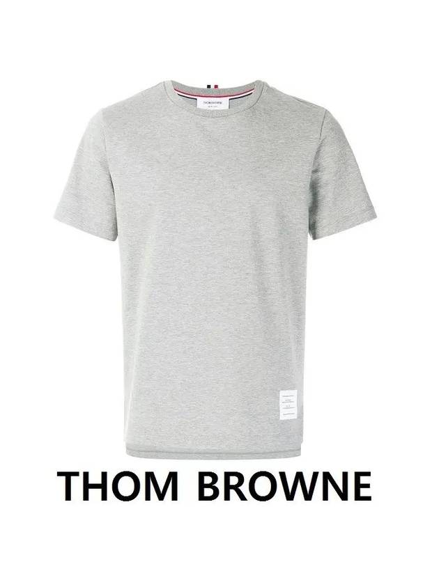 Men's Side Slit Relaxed Short Sleeve T-Shirt Light Grey - THOM BROWNE - BALAAN 11