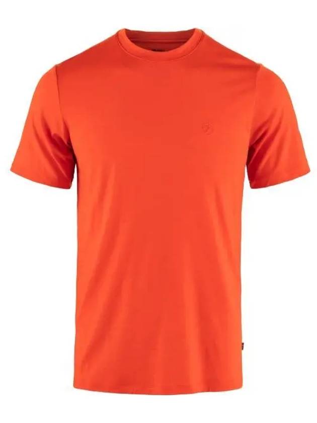 Men's Abisko Wool Short Sleeves T Shirt Flame Orange - FJALL RAVEN - BALAAN 2